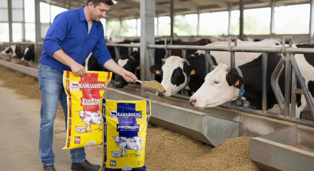 High-protein cattle feed formulated to support muscle growth and milk production