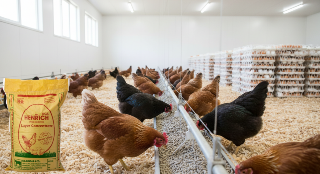 High-quality poultry feed improving egg laying consistency and flock immunity