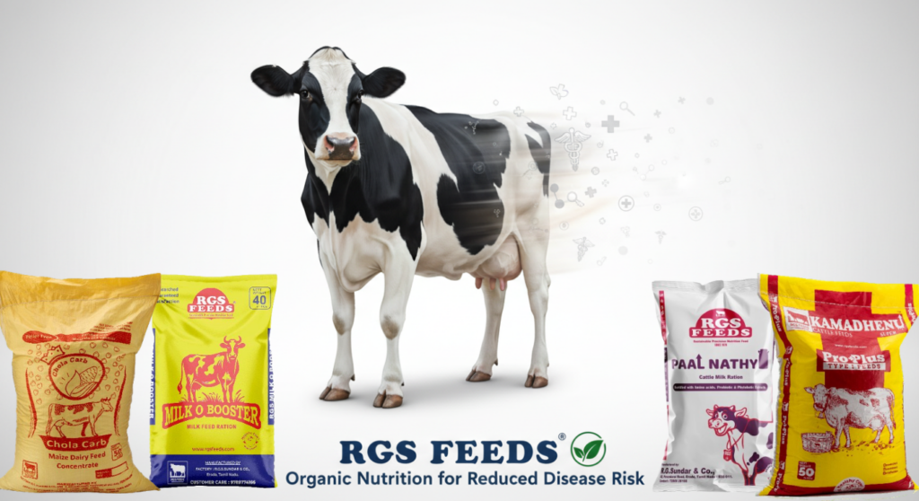 Healthy cow with strong immunity from organic cattle feed