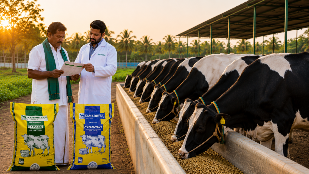 Quality cattle feed for higher milk production and healthy dairy cattle