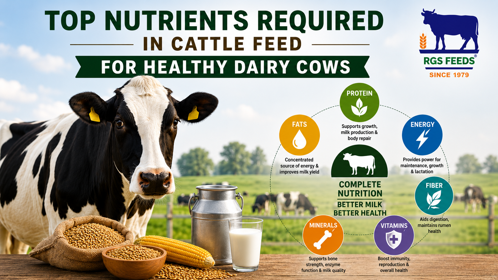 You are currently viewing Top Nutrients Required in Cattle Feed for Healthy Dairy Cows