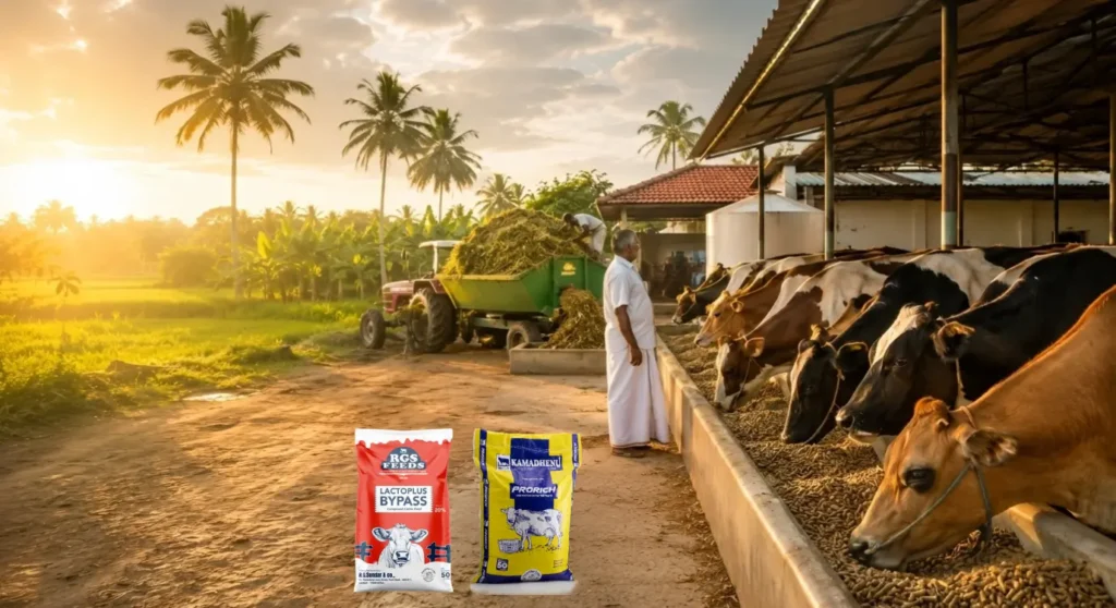 Bulk cattle feed for healthy dairy cows and consistent milk production
